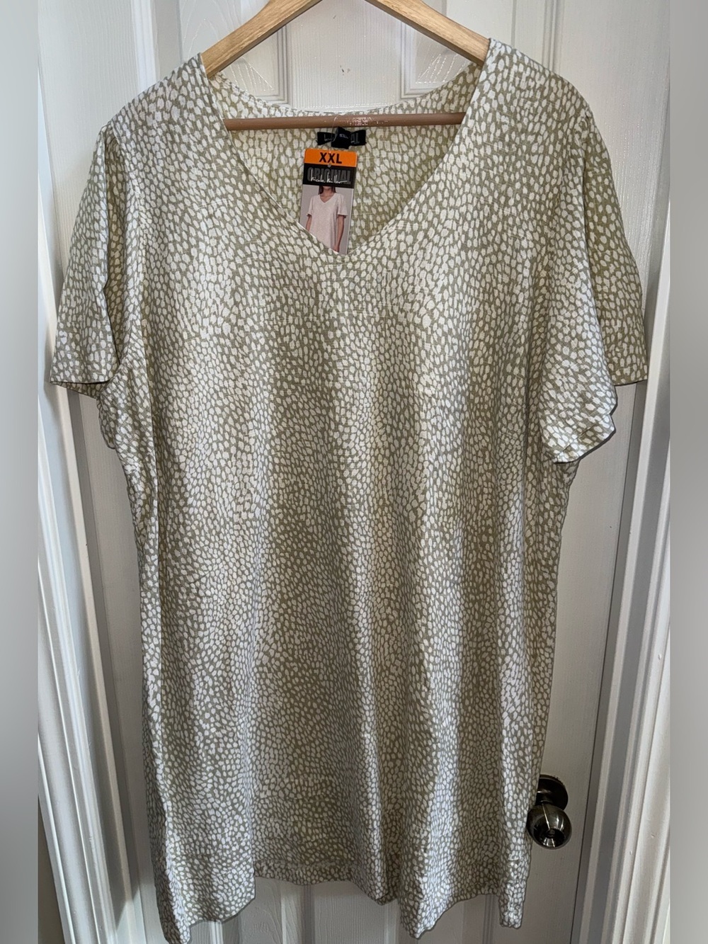 Nicole Miller Original V-Neck Linen Blend Shift Dress XXL Minimalist Classic